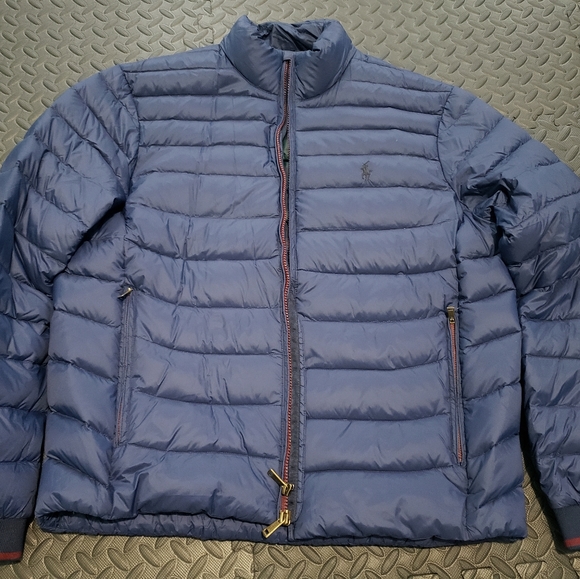 Mens Packable Water-Repellent Down Polo Jacket - Picture 1 of 4